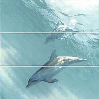 Панно Искья Дельфины обрезной 75х75