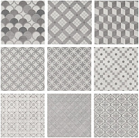 Плитка Карнаби-стрит орнамент серый 20х20