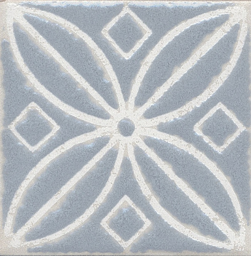 Вставка Амальфи орнамент серый 9,9х9,9