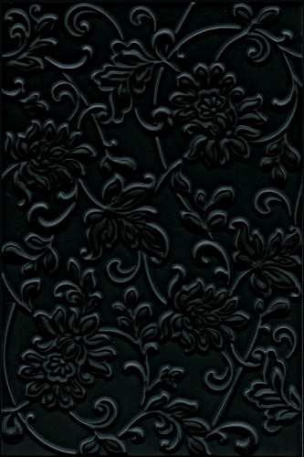 Плитка Аджанта цветы черный 20х30
