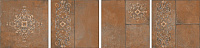 Керамогранит Каменный остров коричневый декорированный 30х30