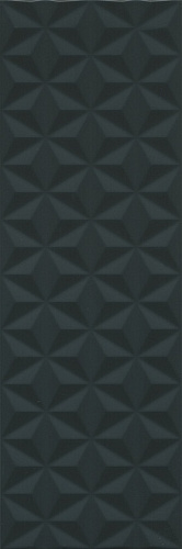 Плитка Диагональ черный структура обрезной 25х75
